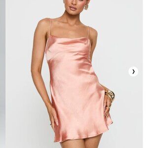 Princess Polly Satin Mini Dress in Blush Pink